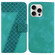 iPhone 16 Pro Seven-shaped Embossed Leather Phone Case - Green