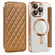 iPhone 16 Pro Shield Magsafe RFID Anti-theft Rhombus Leather Phone Case - Brown