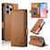 iPhone 16 Pro Side Buckle Magnetic Frosted Leather Phone Case - Brown