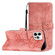 iPhone 16 Pro Skin-feel Embossed Butterfly Leather Phone Case - Pink