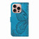 iPhone 16 Pro Swallowtail Butterfly Embossed Leather Phone Case - Blue