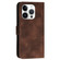 iPhone 16 Pro YX0080 Grid Butterfly Embossed Pattern Flip Leather Phone Case with Lanyard - Coffee