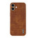 iPhone 16 Plus AZNS Electroplated Frame Crocodile Texture Full Coverage Phone Case - Brown