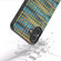 iPhone 16 Plus Black Frame Color Lattice Texture PU Phone Case - Gold