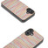 iPhone 16 Plus Black Frame Color Lattice Texture PU Phone Case - Pink