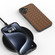 iPhone 16 Plus Black Frame Woven Texture PU Phone Case - Brown