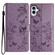 iPhone 16 Plus Butterflies and Flowers Leather Phone Case - Purple