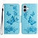 iPhone 16 Plus Butterfly Embossed Flip Leather Phone Case - Blue