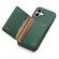 iPhone 16 Plus Calf Texture Card Bag Design Full Coverage Phone Case - Green