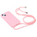 iPhone 16 Plus Candy Colors TPU Protective Phone Case with Lanyard - Pink