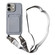 iPhone 16 Plus Card Slot Liquid Silicone Phone Case with Lanyard - Grey