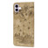 iPhone 16 Plus Cartoon Sakura Cat Embossed Leather Phone Case - Brown