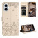 iPhone 16 Plus Cat Embossing Pattern Leather Phone Case with Lanyard - Beige