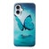 iPhone 16 Plus Colored Drawing Pattern TPU Phone Case - Butterfly