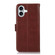 iPhone 16 Plus Crazy Horse Top Layer Cowhide Leather Phone Case - Brown