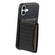 iPhone 16 Plus Crocodile Texture Card Bag Design Full Coverage Phone Case - Black