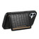 iPhone 16 Plus Crocodile Texture Card Bag Design Full Coverage Phone Case - Black