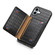 iPhone 16 Plus Crocodile Texture Card Bag Design Full Coverage Phone Case - Black