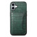iPhone 16 Plus Crocodile Texture Card Bag Design Full Coverage Phone Case - Green