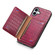 iPhone 16 Plus Crocodile Texture Card Bag Design Full Coverage Phone Case - Red