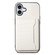 iPhone 16 Plus Crocodile Texture Card Bag Design Full Coverage Phone Case - White