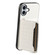 iPhone 16 Plus Crocodile Texture Card Bag Design Full Coverage Phone Case - White