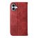 iPhone 16 Plus Cubic Grid Calf Texture Magnetic Leather Phone Case - Red