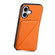 iPhone 16 Plus D04 Calf Texture Dual Card Slot Holder Phone Case - Orange