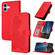 iPhone 16 Plus Datura Flower Embossed Flip Leather Phone Case - Red
