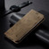 iPhone 16 Plus Denim Texture Casual Style Horizontal Flip Leather Case - Khaki