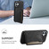 iPhone 16 Plus Denior D13 Retro Texture Leather MagSafe Card Bag Phone Case - Black