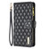 iPhone 16 Plus Diamond Lattice Zipper Wallet Leather Flip Phone Case - Black