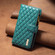 iPhone 16 Plus Diamond Lattice Zipper Wallet Leather Flip Phone Case - Green