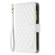 iPhone 16 Plus Diamond Lattice Zipper Wallet Leather Flip Phone Case - White