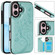 iPhone 16 Plus Double Buckle Butterfly Embossing PU Phone Case - Green