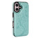 iPhone 16 Plus Double Buckle Butterfly Embossing PU Phone Case - Green
