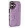 iPhone 16 Plus Double Buckle Butterfly Embossing PU Phone Case - Purple