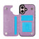 iPhone 16 Plus Double Buckle Butterfly Embossing PU Phone Case - Purple