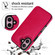 iPhone 16 Plus Double Buckle Crazy Horse Texture PU Phone Case - Rose Red
