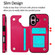 iPhone 16 Plus Double Buckle Crazy Horse Texture PU Phone Case - Rose Red