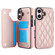 iPhone 16 Plus Double Buckle Rhombic PU Leather Phone Case - Rose Gold