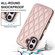 iPhone 16 Plus Double Buckle Rhombic PU Leather Phone Case - Rose Gold