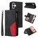 iPhone 16 Plus Dual-color 9 Card Slots Zipper Wallet Leather Phone Case - Black