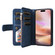 iPhone 16 Plus Dual-color 9 Card Slots Zipper Wallet Leather Phone Case - Blue