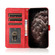 iPhone 16 Plus Dual-color Stitching Leather Phone Case - Brown Red