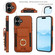 iPhone 16 Plus Elastic Card Bag Ring Holder Phone Case - Brown