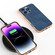 iPhone 16 Plus Electroplated Frame PU Leather Full Coverage Phone Case - Blue