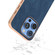 iPhone 16 Plus Electroplated Frame PU Leather Full Coverage Phone Case - Blue