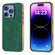 iPhone 16 Plus Electroplated Frame PU Leather Full Coverage Phone Case - Green iPhone 16 Plus Electroplated Frame PU Leather Full Coverage Phone Case - Green