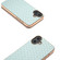 iPhone 16 Plus Electroplated Frame Woven Texture PU Phone Case - Light Green
